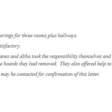 Abba Floorcoverings - customer testimonials