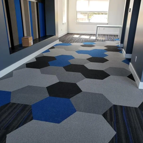 Carpet Tile with Hexagon Carpet Tile Accent - Abba Floorcoverings in Nanaimo, BC